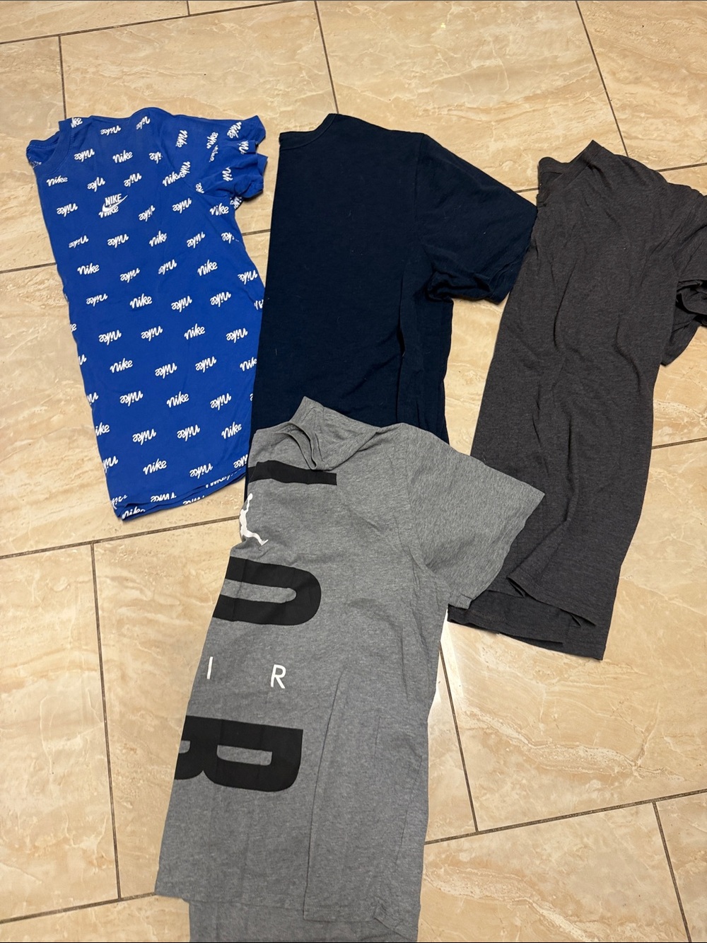 Nike mens Short Sleeve Tee Pack - Royal Blue, Navy, Charcoal, Gray bundle